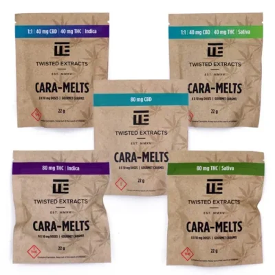 Twisted Extracts – Cara-Melts Cannabis-Karamellbonbons (THC/CBD)